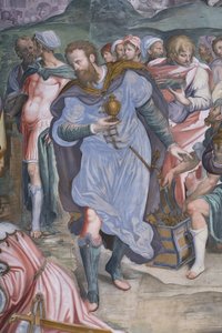 De aanbidding der wijzen, Presbitery, 1578-82 (detail) door Simone Veneziano Peterzano