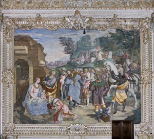 Aanbidding der Wijzen, Presbyterium, 1578-82 door Simone Veneziano Peterzano