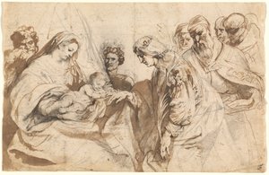 Het Mystieke Huwelijk van Sint-Catharina door Sir Anthony van Dyck