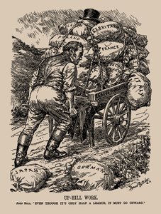 Zwaar Werk. John Bull. Zelfs al is het maar een halve liga, het moet doorgaan, 1935