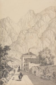 Album van 30 Zichten in de Tirol en Italië: Kasteel van Salurn nabij de Stad