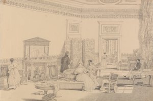 Album van 30 Uitzichten in de Tirol en Italië: Tekenzaal, Casino Pecori 12 oktober 1841 door Sir Charles D