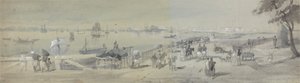 Algemeen uitzicht op Calcutta, vanaf de ingang van de Waterpoort van Fort William door Sir Charles DOyly