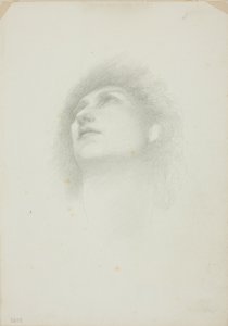 Hoofd van een Vrouw met Opgeheven Gezicht door Sir Edward Burne Jones