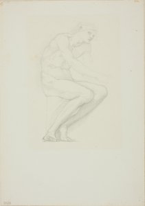 Zittende Mannelijke Naakt door Sir Edward Burne Jones