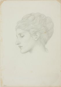 Vrouwenhoofd in profiel naar links door Sir Edward Burne Jones