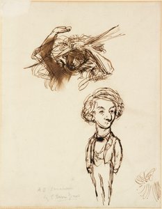 Karikatuur van Algernon Charles Swinburne door Sir Edward Coley Burne Jones