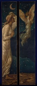 Cupido en Psyche - Palace Green Muurschilderingen - Cupido vliegt weg van Psyche (1881) door Sir Edward Coley Burne Jones