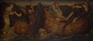 Cupido en Psyche - Palace Green Muurschilderingen - Psyche geeft de Munt aan de Veerman van de Styx, 1881 door Sir Edward Coley Burne Jones