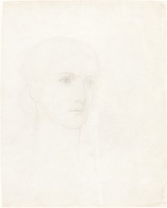 Hoofd van een Vrouw door Sir Edward Coley Burne Jones