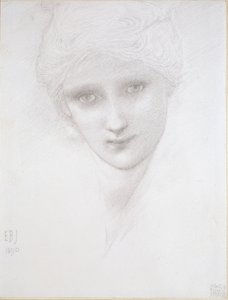 Hoofd van een vrouw, 1890 door Sir Edward Coley Burne Jones