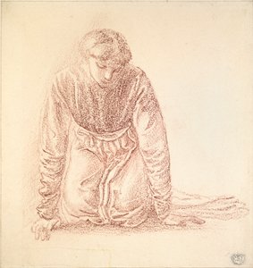 Knielende Vrouwfiguur door Sir Edward Coley Burne Jones