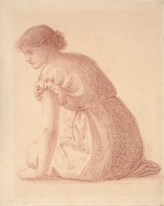 Zittende figuur van een vrouw, eind 19e eeuw