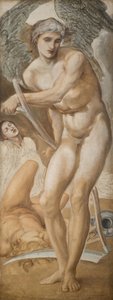 Troy Drieluik - Studie van Vergetelheid die Roem Overwint, 1875 door Sir Edward Coley Burne Jones