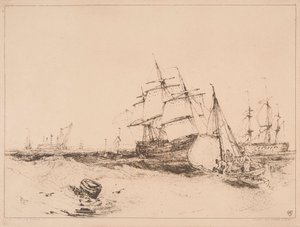 Schepen bij de ingang van de Medway, nr. 2 door Sir Frank Short
