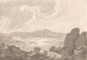 Uitzicht over vallei door Sir George Howland Beaumont seventh Baronet