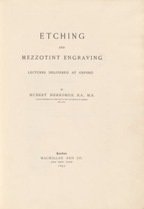 Ets- en Mezzotint Gravure Lezingen Gegeven in Oxford