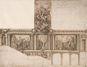 Ontwerp voor Plafond, Muren en Trap door Sir James Thornhill