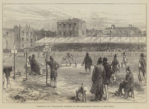 Cumberland en Westmoreland worstelen op de Lillie-Bridge Grounds op Goede Vrijdag door Sir John Charles Robinson