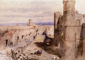 Harlech Castle vanaf de wallen, Wales