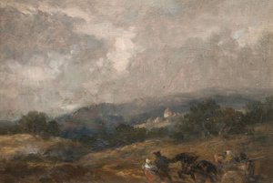 Landschapsschets, 1877 door Sir John Gilbert