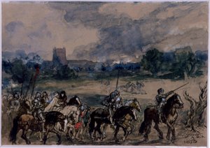 Studie voor Margaret van Anjou gevangen na de Slag bij Tewkesbury, 1873