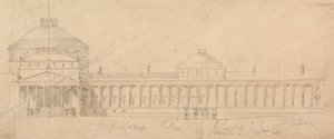 Schets van een halve gevel voor een koninklijk paleis, Hyde Park, Londen