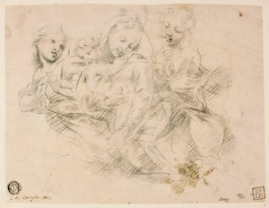 Madonna en kind met twee engelen door Sir Joshua Reynolds