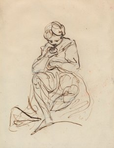 Studie van een zittende vrouw door Sir Joshua Reynolds