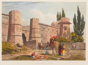 Huis van Jubbar Khan (gekleurde lithografie)