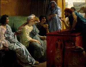 De wijnwinkel, 1869-1874 door Sir Lawrence Alma Tadema