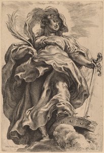Sint-Catharina in de wolken door Sir Peter Paul Rubens