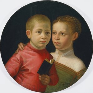 Dubbelportret van een jongen en meisje van de familie Attavanti door Sofonisba Anguissola