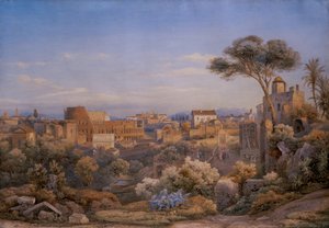 Het Colosseum en het Forum, gezien vanuit het westen, Rome door Solomon Corrodi