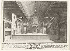 Het Theater van Jacob van Campen, 1658 door Solomon Savery