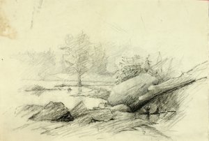 Landschap door Solon H. Borglum