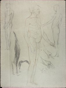 Naakt en blad door Solon H. Borglum