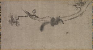 Eekhoorn op een dennen tak, 1500s