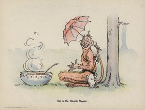 Illustratie voor Verdere Daden van de Drie Stoute Babes (kleurenlitho)