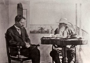 Leo Tolstoy en Anton Chekhov, Russische auteurs, 1902