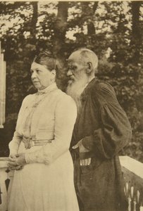Russische auteur Leo Tolstoy en zijn vrouw, Sophia, Rusland, 1890s