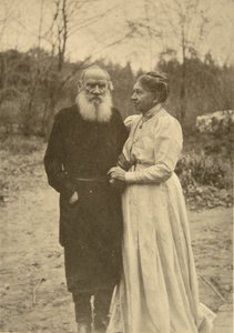 Russische auteur Leo Tolstoj en zijn vrouw, Sophia, Rusland, 23 september 1910