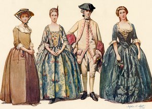 Kleding tijdens de Regeringen van George I en II 1725-1745, 1903, 1937 door Sophie B. Steel