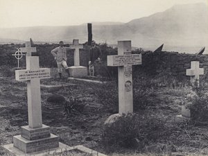 Officiersgraven bij Majuba (zwart-wit foto)