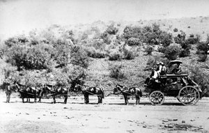Postkoets die Pretoria binnenkomt, ca. 1895