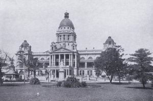 Stadhuis, Durban (zwart-wit foto) door South African Photographer