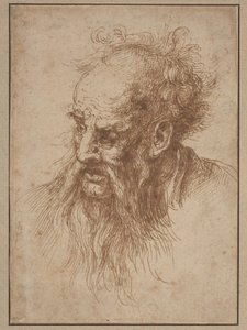 Een oudere man met een vloeiende baard door Spanish 17th Century
