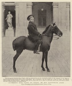 Alphonso XIII, Koning van Spanje, op zijn Favoriete Pony door Spanish Photographer