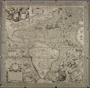 Americae Sive Quartae Orbis Partis Nova Et Exactissima Descriptio, door Diego Gutierrez