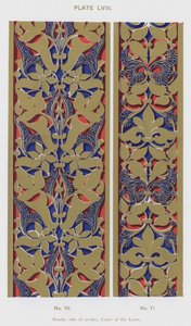 Banden, zijkant van bogen, Hof van de Leeuwen (kleur litho) door Spanish School